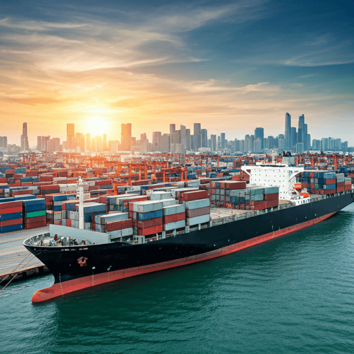 Conteneurs alignés sur le terminal portuaire de Lagos