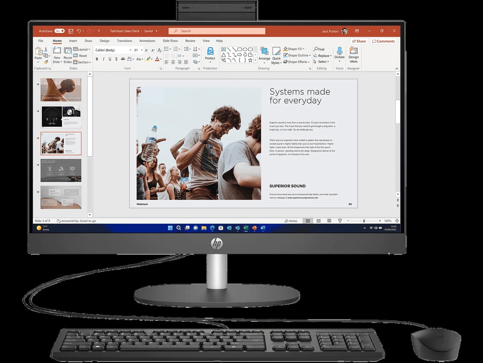 HP ProOne 240 G10 All-in-One Core i3 8 Go Windows 11 Pro installé visuel officiel HP